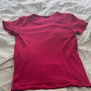 ATM Anthony Thomas Melillo Sheer Crewneck Tee in Hot Pink
